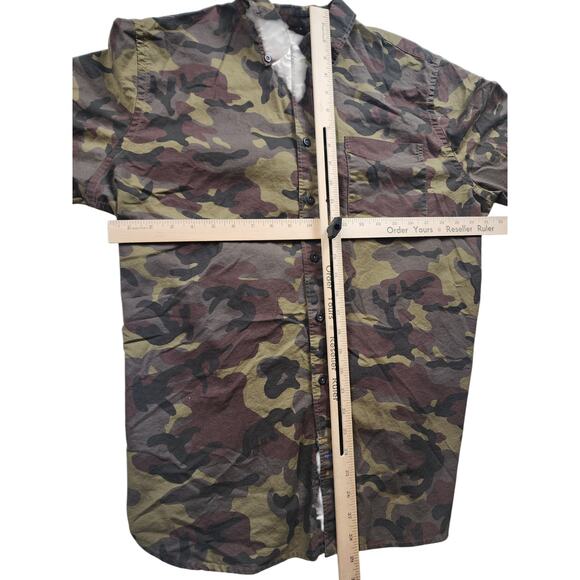 GAP Modern Oxford Shirt Womens XL Camo Long Sleeve Tapered Fit Camouflage Button - Picture 3 of 10